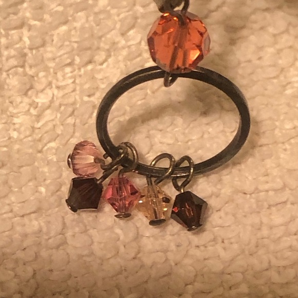 Antique Look Dangling Beaded Circle Earrings - Picture 3 of 5